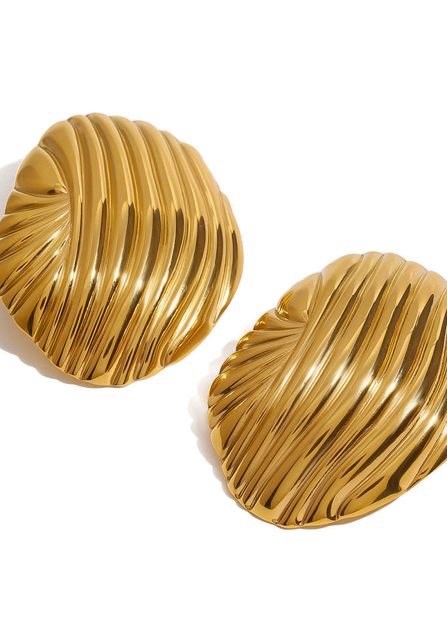 Jieding European and American stainless steel geometric stud earrings, exaggerated earrings, high-end earrings, titanium steel jewelry, cross-border earrings