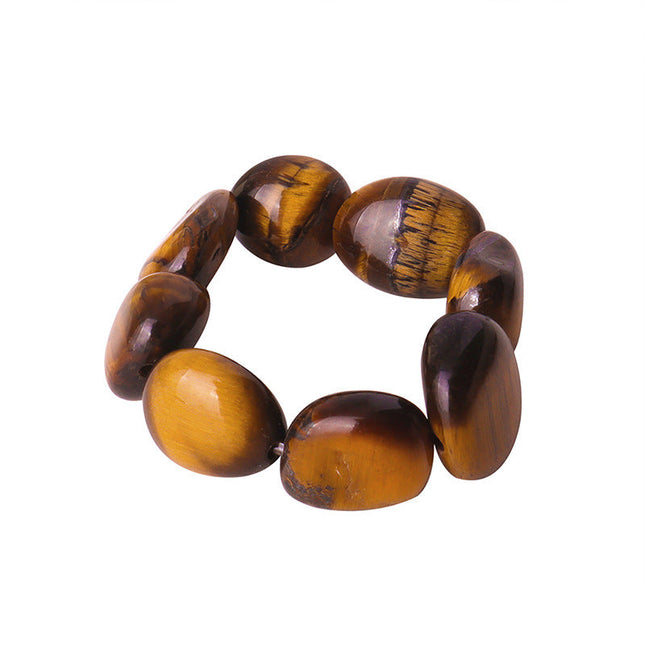 New cross-border personality temperament, fashionable and versatile, natural tiger's eye elastic rope ring, high-end sense of simplicity, jewelry women