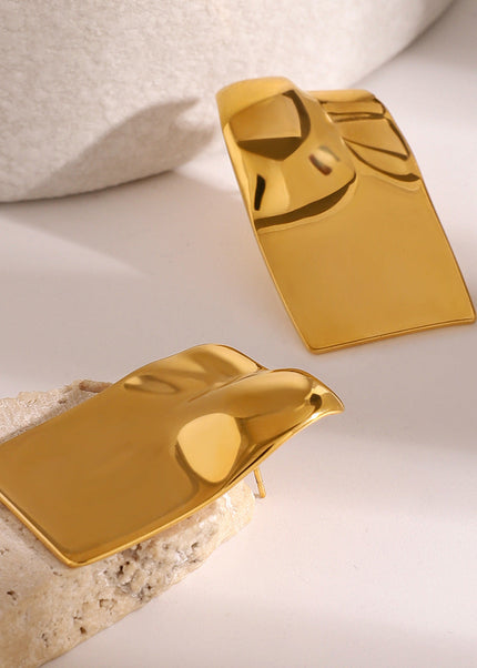 Jieding European and American stainless steel earrings cross-border jewelry electroplating does not fade titanium steel rings niche high-end earrings