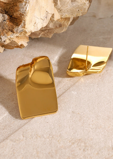 Jieding European and American stainless steel earrings cross-border jewelry electroplating does not fade titanium steel rings niche high-end earrings