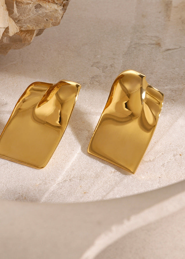 Jieding European and American stainless steel earrings cross-border jewelry electroplating does not fade titanium steel rings niche high-end earrings