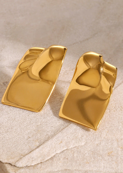 Jieding European and American stainless steel earrings cross-border jewelry electroplating does not fade titanium steel rings niche high-end earrings