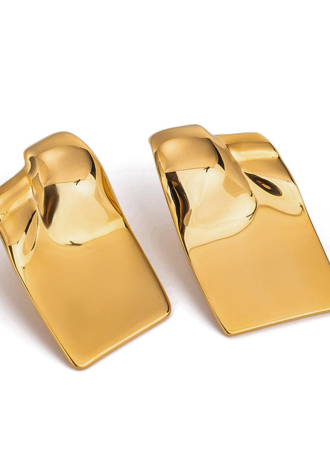 Jieding European and American stainless steel earrings cross-border jewelry electroplating does not fade titanium steel rings niche high-end earrings