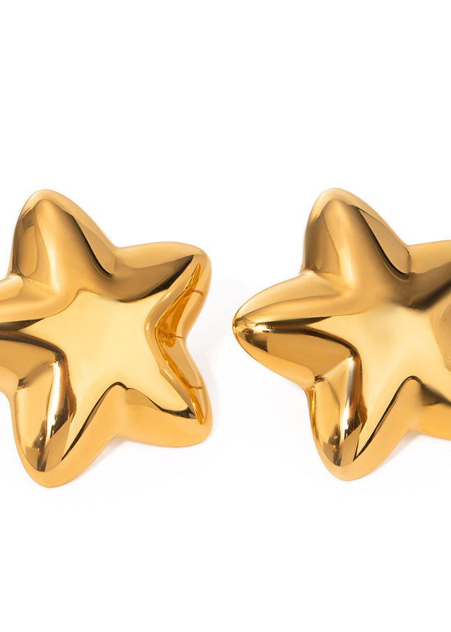 Jieding European and American five-pointed star titanium steel stud earrings, light luxury, high-end earrings, non-fading jewelry, stainless steel cross-border