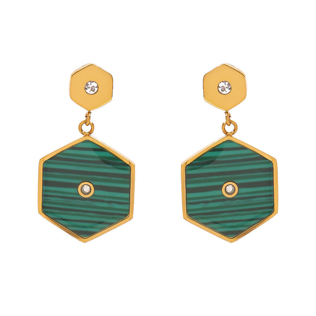 Jieding European and American stainless steel geometric earrings high-end niche style earrings titanium steel earrings cross-border earrings