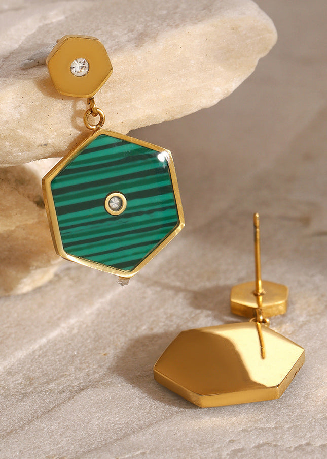 Jieding European and American stainless steel geometric earrings high-end niche style earrings titanium steel earrings cross-border earrings