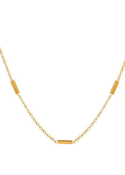 Exquisite and small Korean ins style simple splicing titanium steel gold-plated necklace trendy versatile niche design clavicle chain