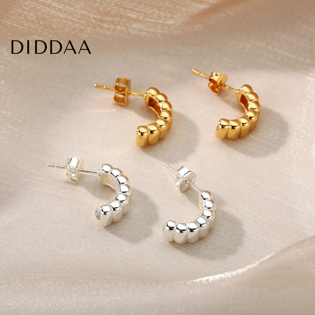 Saraid Earrings | Gold Rugged Stud Earrings - Silver - Earrings