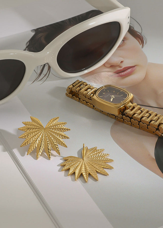 Jieding Europe and America 18k titanium steel stud earrings light luxury high-end earrings earrings cross-border stainless steel jewelry