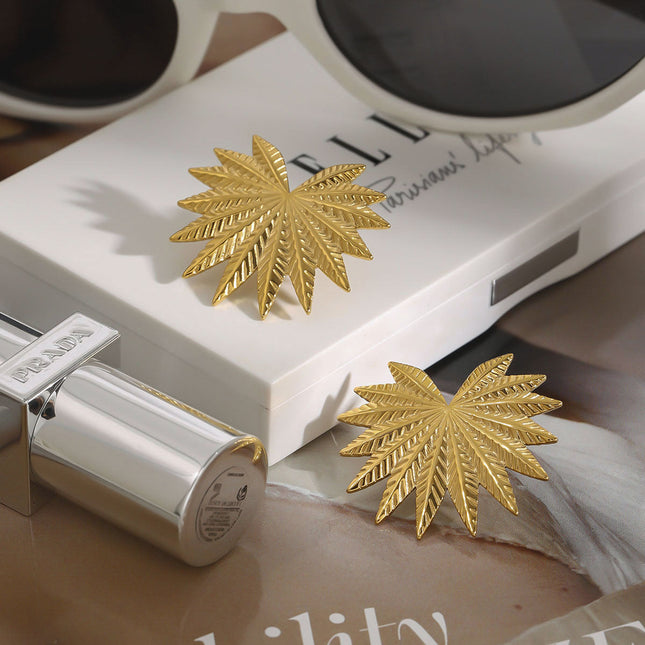 Jieding Europe and America 18k titanium steel stud earrings light luxury high-end earrings earrings cross-border stainless steel jewelry