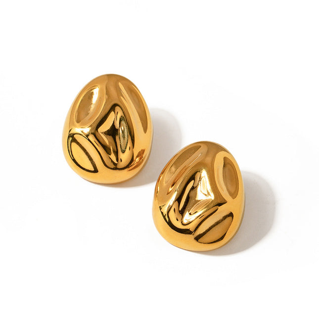 Jieding Europe and the United States 18k gold titanium steel stud earrings light luxury high-end earrings do not fade jewelry stainless steel cross-border