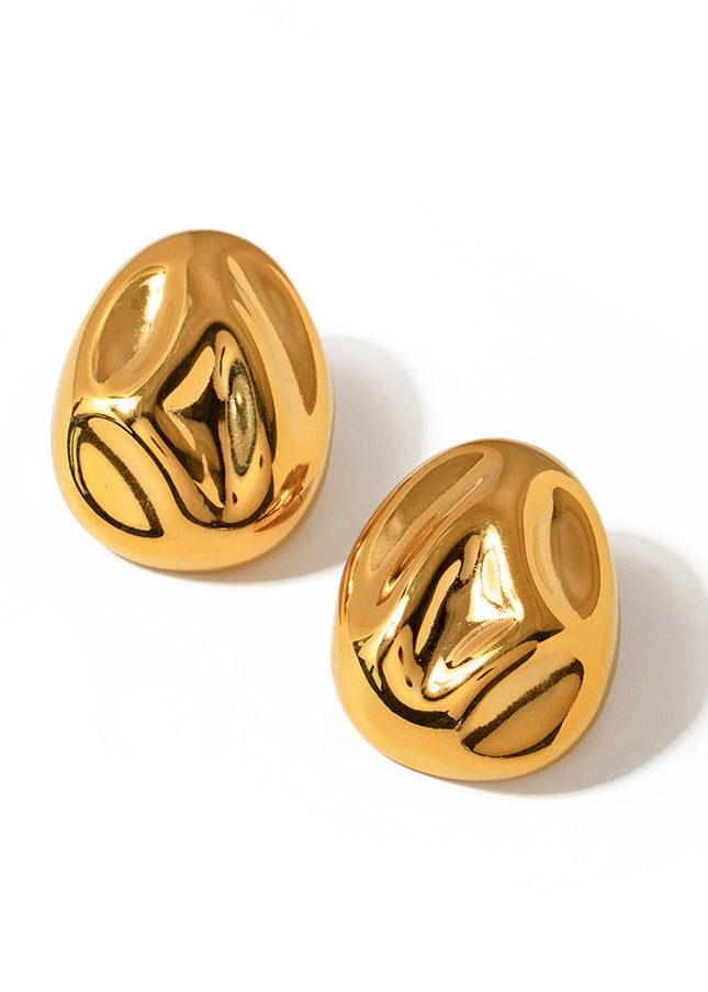 Jieding Europe and the United States 18k gold titanium steel stud earrings light luxury high-end earrings do not fade jewelry stainless steel cross-border