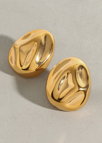 Jieding Europe and the United States 18k gold titanium steel stud earrings light luxury high-end earrings do not fade jewelry stainless steel cross-border