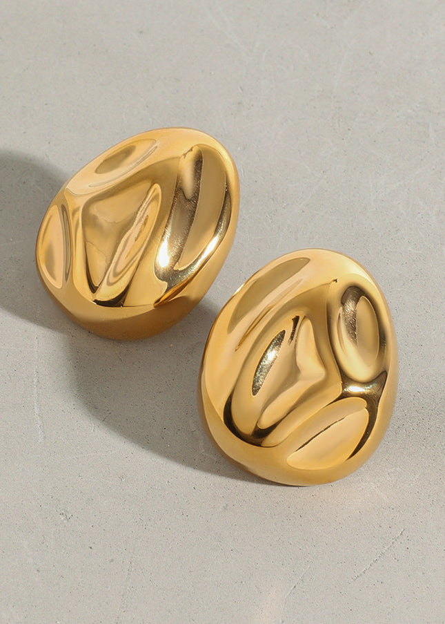 Jieding Europe and the United States 18k gold titanium steel stud earrings light luxury high-end earrings do not fade jewelry stainless steel cross-border