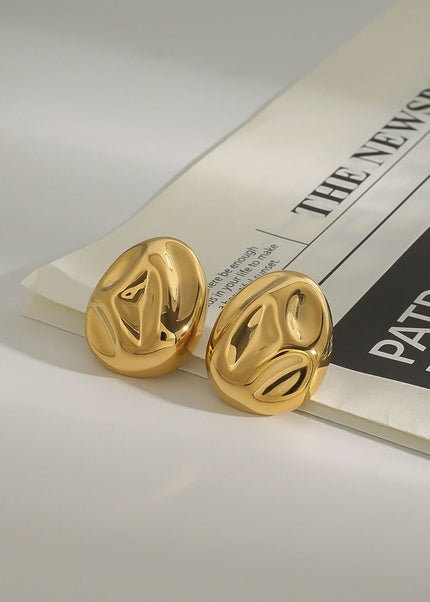 Jieding Europe and the United States 18k gold titanium steel stud earrings light luxury high-end earrings do not fade jewelry stainless steel cross-border