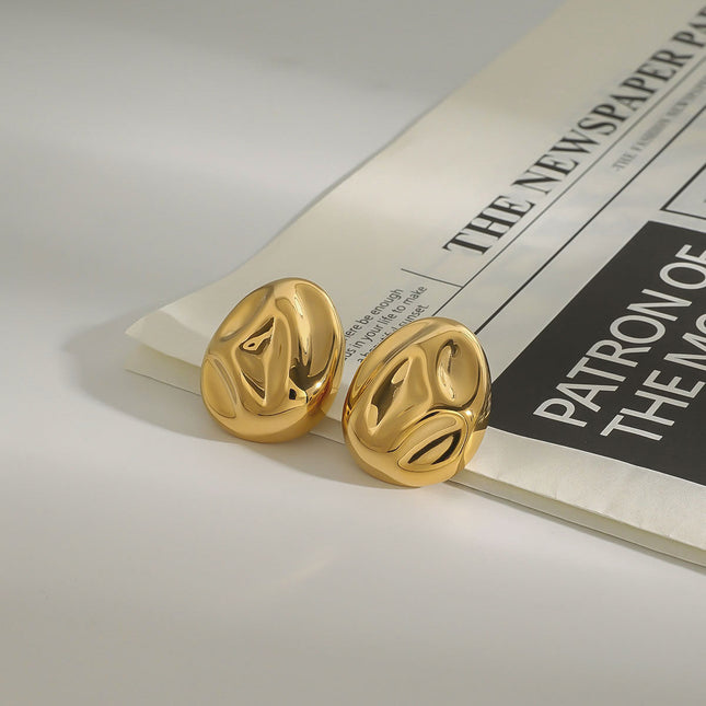 Jieding Europe and the United States 18k gold titanium steel stud earrings light luxury high-end earrings do not fade jewelry stainless steel cross-border