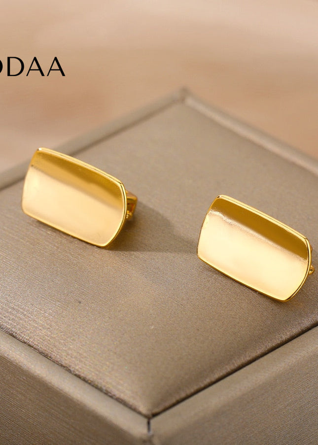 Savoir Earrings | Gold Shield Stud Earrings - Earrings