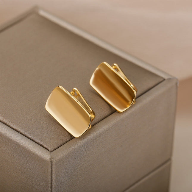 Savoir Earrings | Gold Shield Stud Earrings - Gold - Earrings