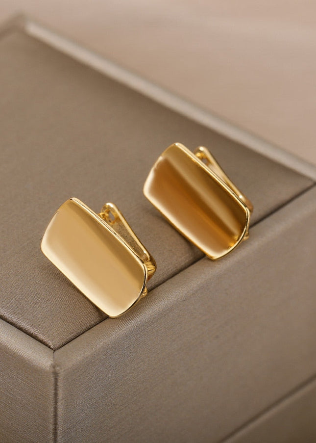 Savoir Earrings | Gold Shield Stud Earrings - Gold - Earrings