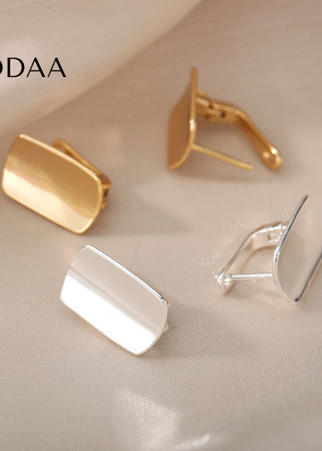 Savoir Earrings | Gold Shield Stud Earrings - Silver - Earrings