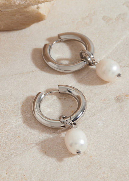 Jieding European and American stainless steel pearl earrings, light luxury, high-end earrings, non-fading jewelry, titanium steel jewelry, cross-border women