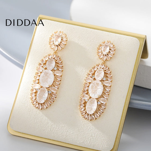 Serena Earrings | Gold Zirconia Drop Earrings - Earrings
