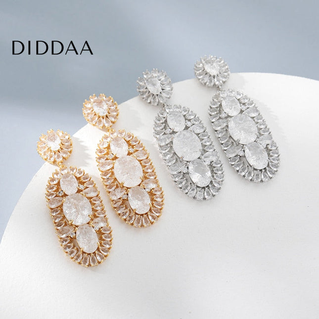 Serena Earrings | Gold Zirconia Drop Earrings - Silver - Earrings