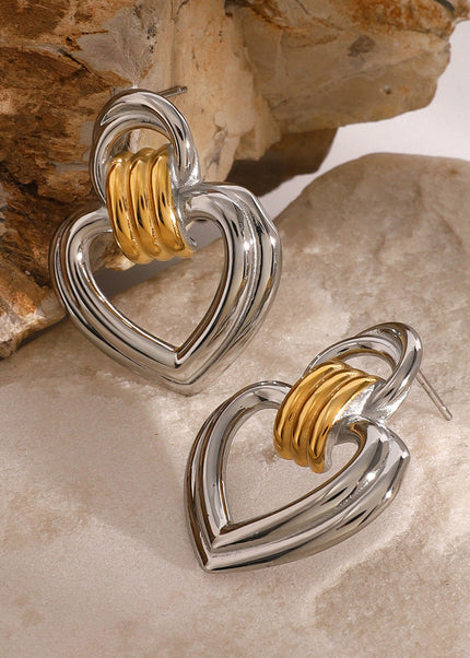 Jieding European and American stainless steel love stud high-end niche style earrings titanium steel earrings cross-border earrings