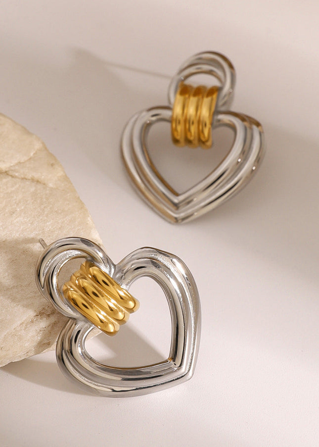 Jieding European and American stainless steel love stud high-end niche style earrings titanium steel earrings cross-border earrings