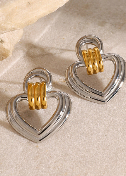 Jieding European and American stainless steel love stud high-end niche style earrings titanium steel earrings cross-border earrings