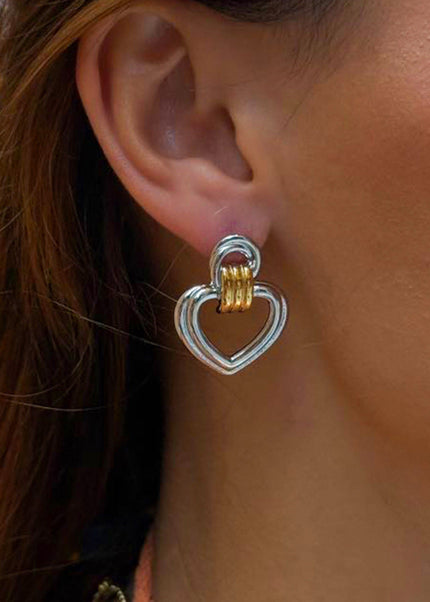 Jieding European and American stainless steel love stud high-end niche style earrings titanium steel earrings cross-border earrings