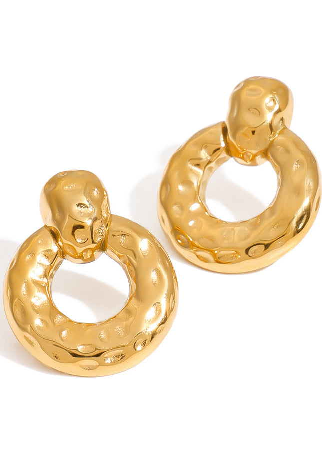 Jieding European and American stainless steel circle earrings light luxury earrings design niche earrings do not fade titanium steel jewelry cross-border