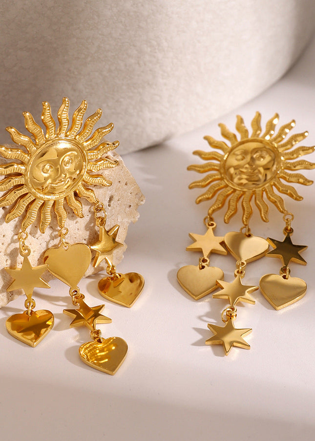 Jieding cross-border stainless steel earrings, high-end ins, studs, European and American jewelry, electroplated titanium steel, non-fading earrings, women