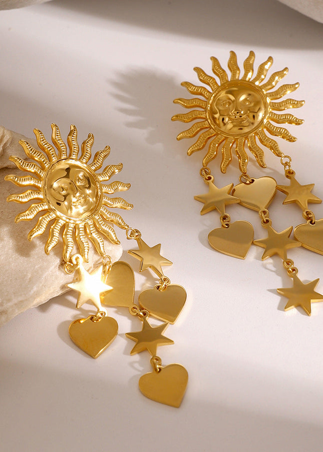 Jieding cross-border stainless steel earrings, high-end ins, studs, European and American jewelry, electroplated titanium steel, non-fading earrings, women