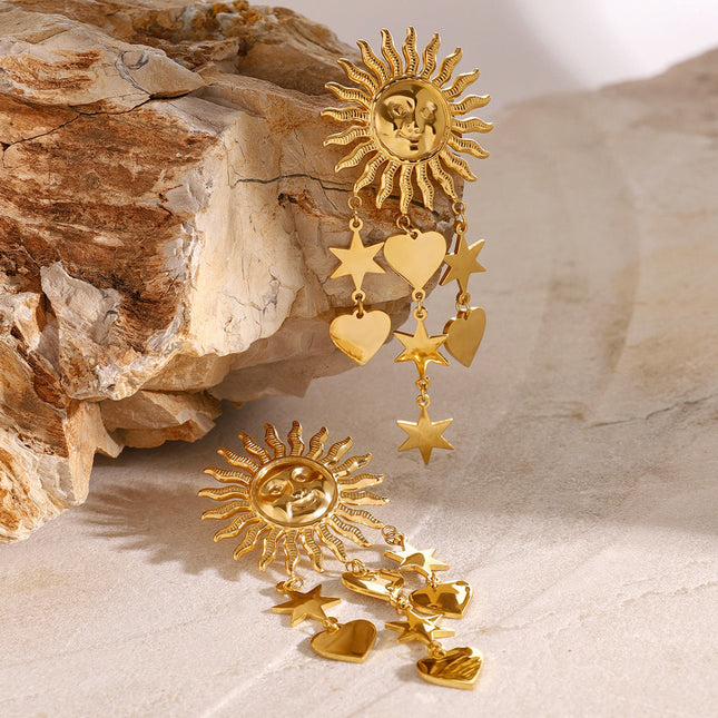 Jieding cross-border stainless steel earrings, high-end ins, studs, European and American jewelry, electroplated titanium steel, non-fading earrings, women