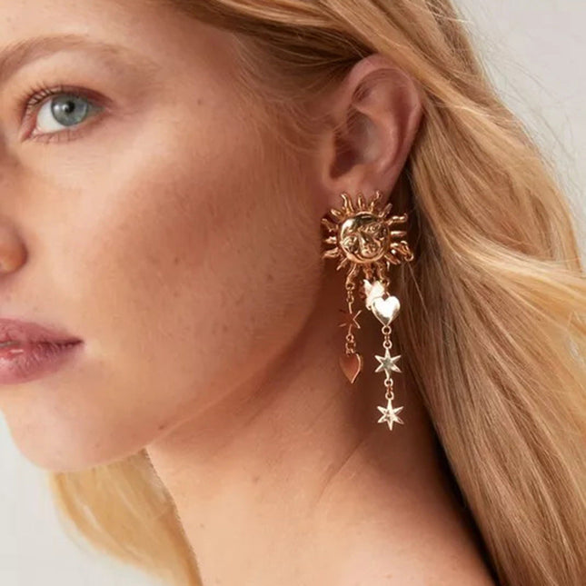 Jieding cross-border stainless steel earrings, high-end ins, studs, European and American jewelry, electroplated titanium steel, non-fading earrings, women