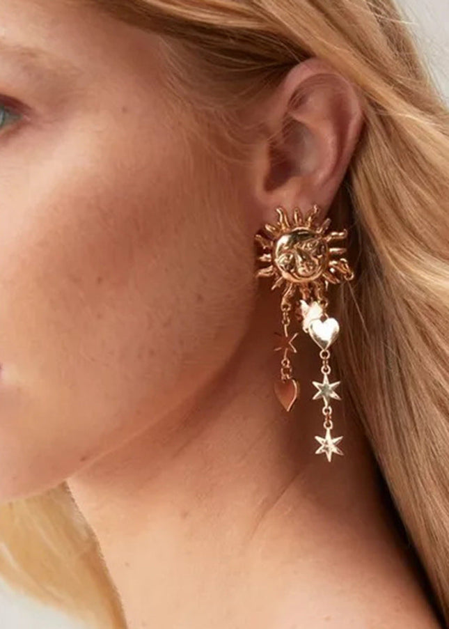 Jieding cross-border stainless steel earrings, high-end ins, studs, European and American jewelry, electroplated titanium steel, non-fading earrings, women