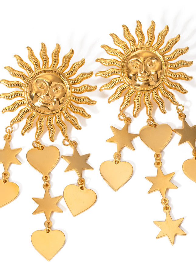 Jieding cross-border stainless steel earrings, high-end ins, studs, European and American jewelry, electroplated titanium steel, non-fading earrings, women