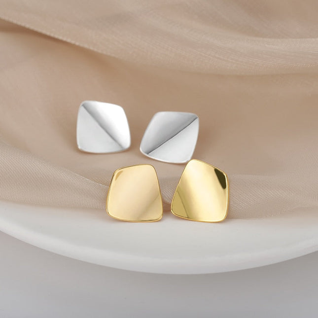 Shimmer Earrings | Gold Silver Shiny Stud Earrings - Earrings