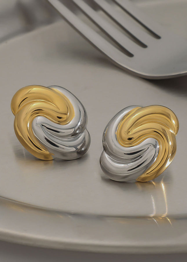 Jieding European and American earrings design sense niche earrings hoops stainless steel earrings titanium steel jewelry cross-border earrings