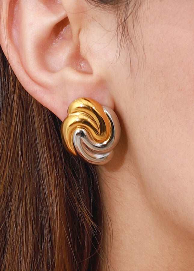 Jieding European and American earrings design sense niche earrings hoops stainless steel earrings titanium steel jewelry cross-border earrings