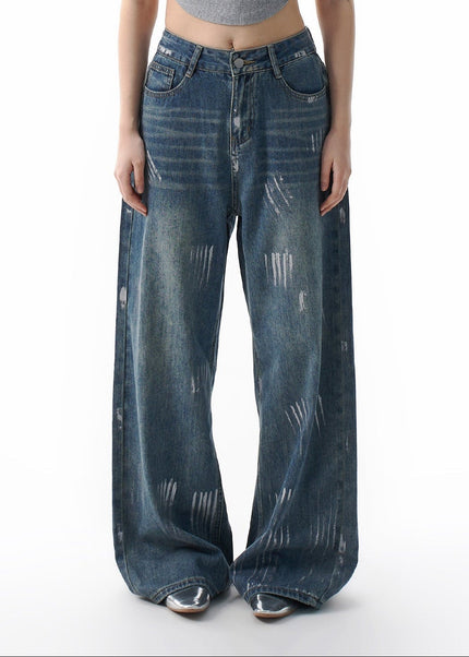 Silver Loose Fit Wide-Leg Jeans for Women - Women’s Jeans