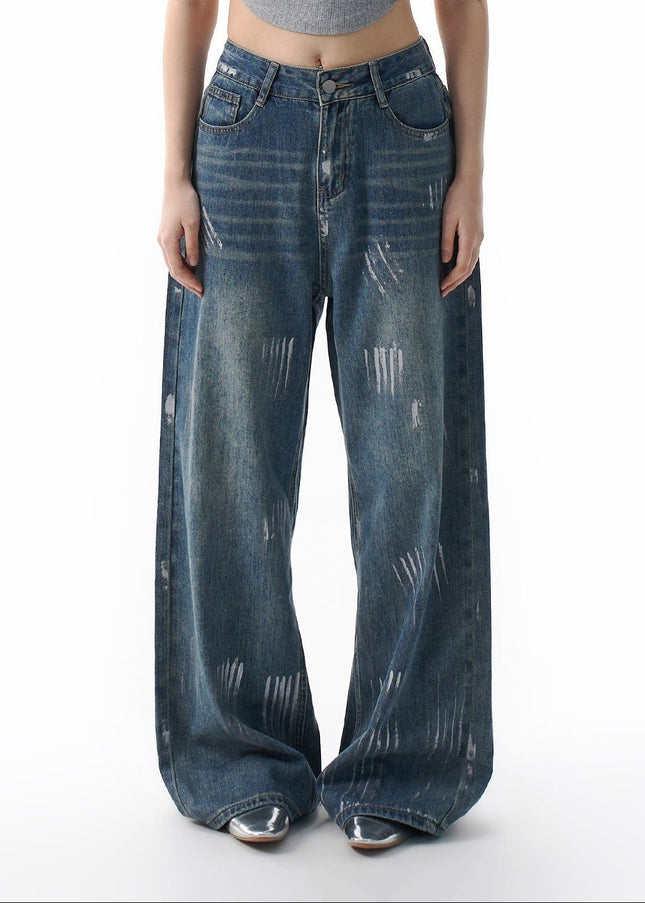 Silver Loose Fit Wide-Leg Jeans for Women - Women’s Jeans