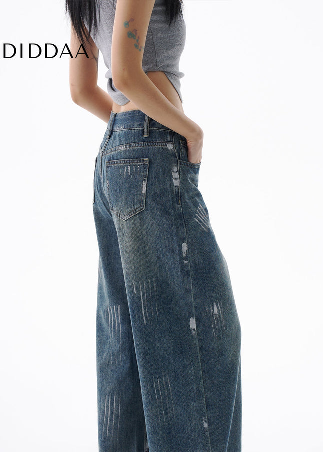 Silver Loose Fit Wide-Leg Jeans for Women - Women’s Jeans