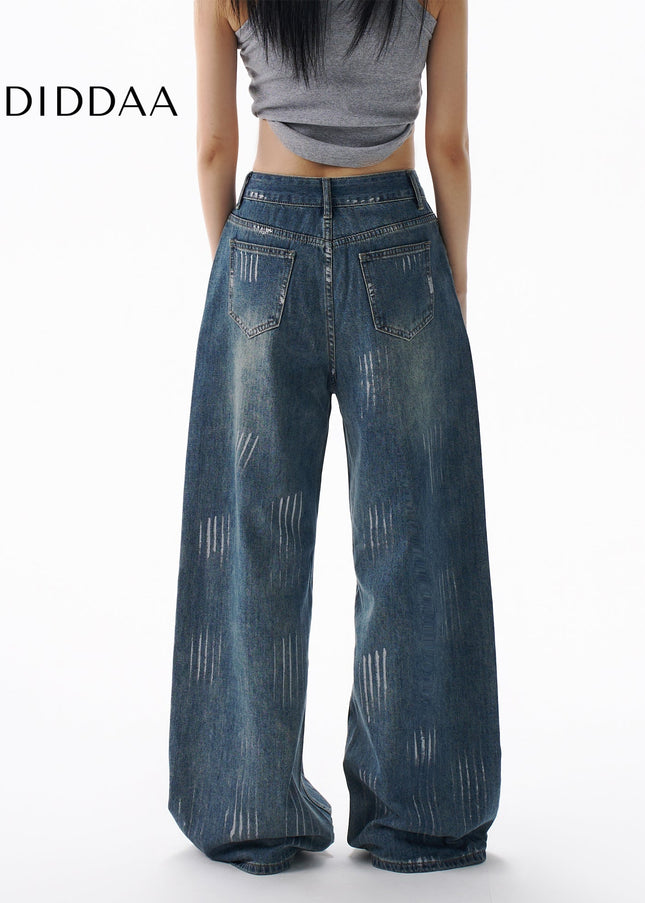 Silver Loose Fit Wide-Leg Jeans for Women - Women’s Jeans