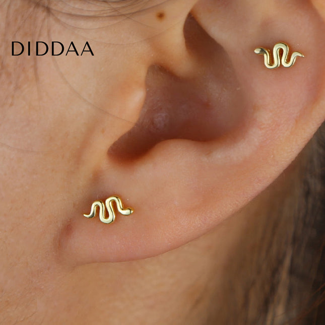 Slithren Earrings | Gold Snake Animal Stud Earrings - Earrings