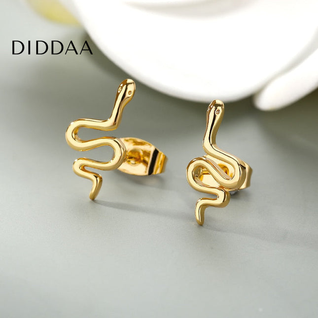 Slithren Earrings | Gold Snake Animal Stud Earrings - Earrings