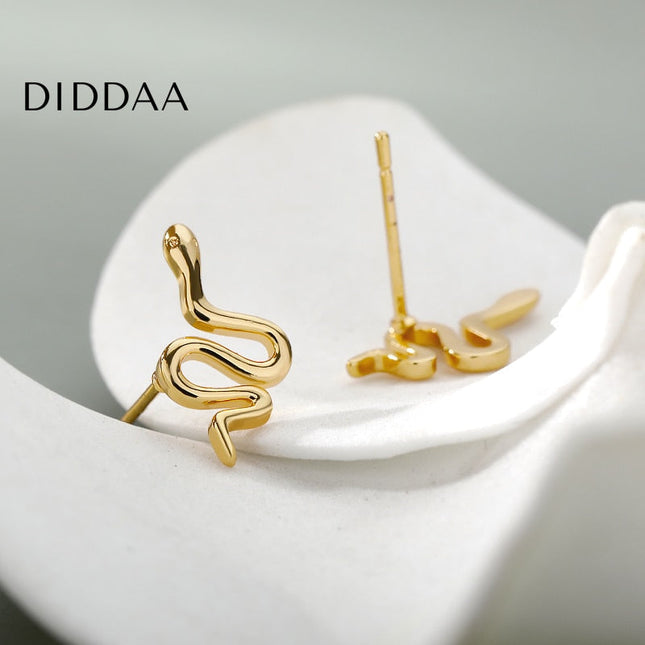 Slithren Earrings | Gold Snake Animal Stud Earrings - Earrings
