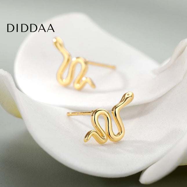 Slithren Earrings | Gold Snake Animal Stud Earrings - Earrings