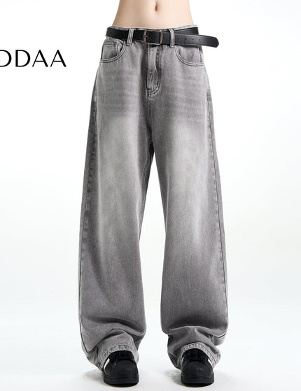 Smoke Grey Loose Fit Vintage Straight Jeans - S / Grey - Men’s Jeans